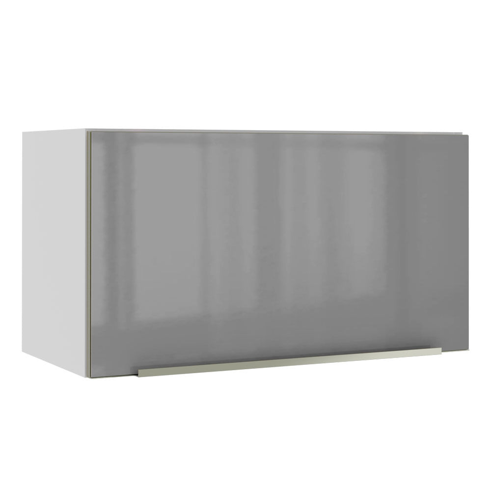 Image of Armário Aéreo Madesa Lux 60 cm 1 Porta Basculante Branco/Cinza